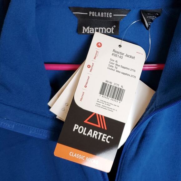 NWT Marmot Polartec Reactor Fleece Jacket XL Blue Sapphire - Picture 5 of 12